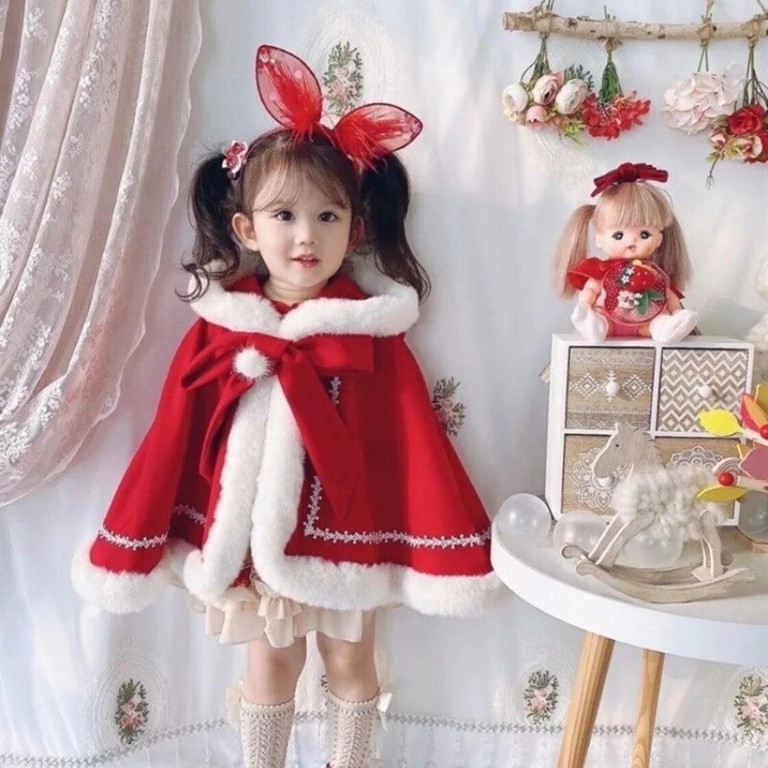 クリスマスケープ＋フリルドレス＋クリスマスハット