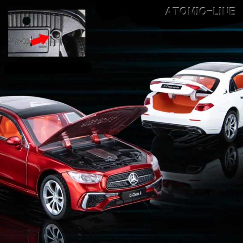 メルセデス ベンツ Cクラス 1/24 ミニカー 全3色 ライト点灯 エンジン