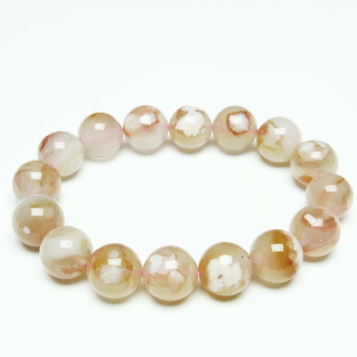 チェリーブロッサムアゲート ブレスレット 桜瑪瑙 14mm [M便 1/10] 111-26449