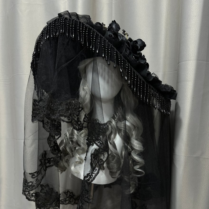 ゴシックロリィタ 黒薔薇ベールハット ハロウィン衣装 | ロリータ
