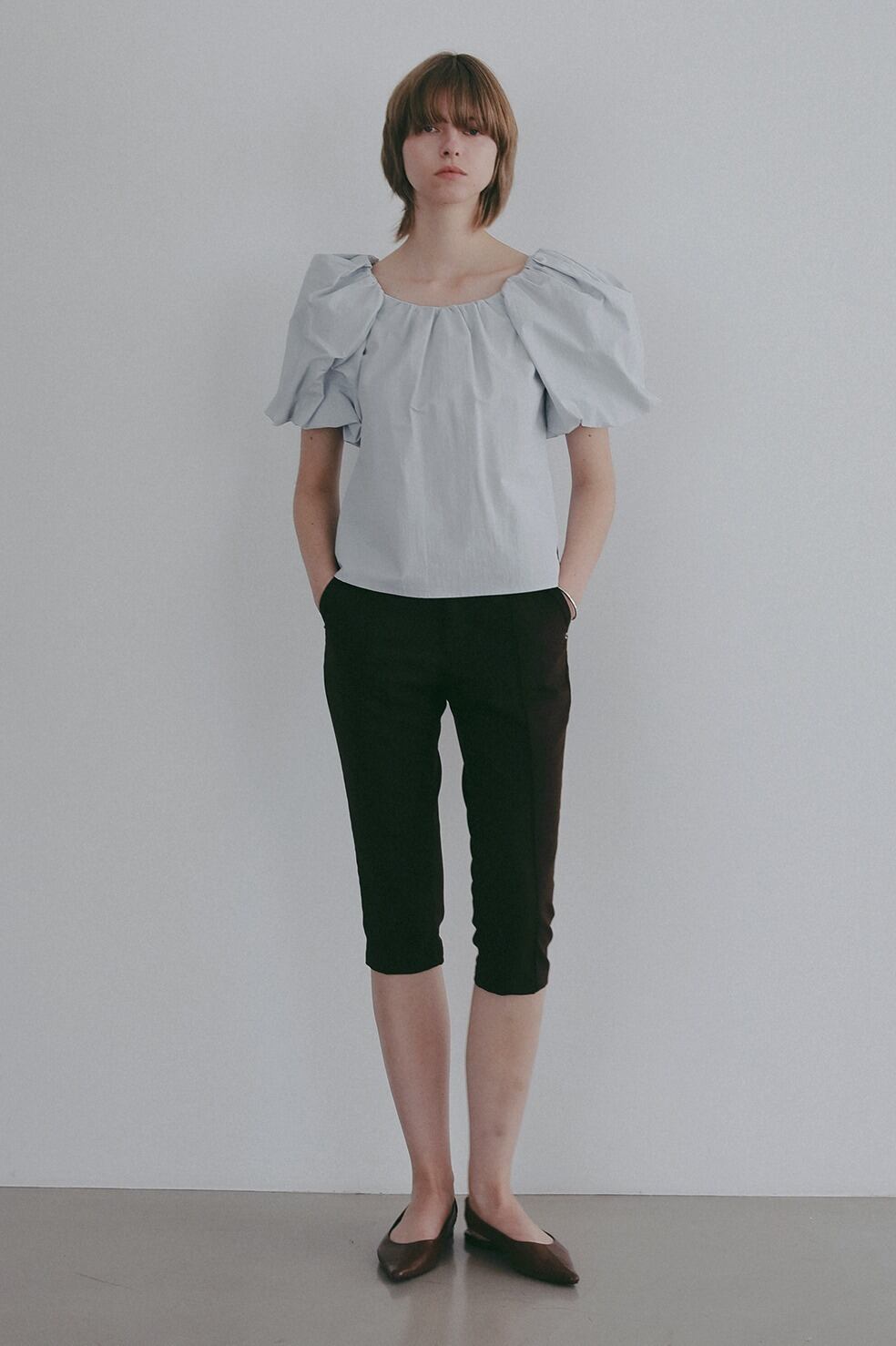 MANOF BALLOON SLEEVE BLOUSE ブラック M