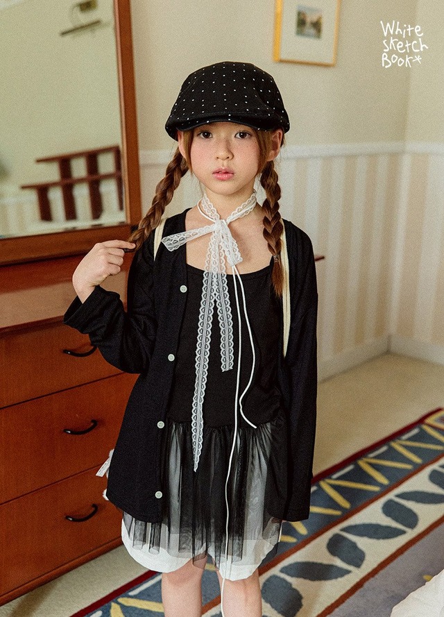 【取寄】white sketchbook｜tutu layered strap tank｜チュチュレイヤードストラップタンク｜5-17｜kids&jr｜26 summer

