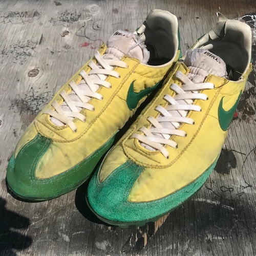 70's NIKE OREGON WAFFLE オレゴンワッフル 日本製 オリジナル スニーカー イエロー グリーン ワッフルソール US9位 希少 ヴィンテージ