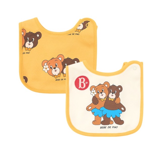 [BEBE DE PINO] Honey bear baby bib set 正規品 韓国ブランド 韓国ファッション 韓国代行 韓国通販 ベベドピノ bebedepino 日本 店舗 韓国 子供服