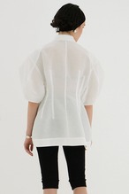 CLANE WAIST SHAPE PUFF SLEEVE TOPS