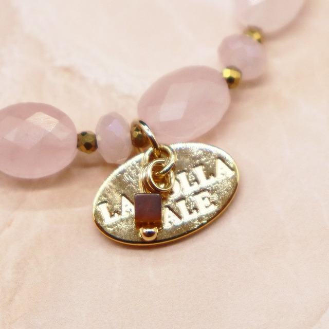 【Blooming Pink Roses】ローズクォーツ×スパイニーオイスターシェル ブレスレット