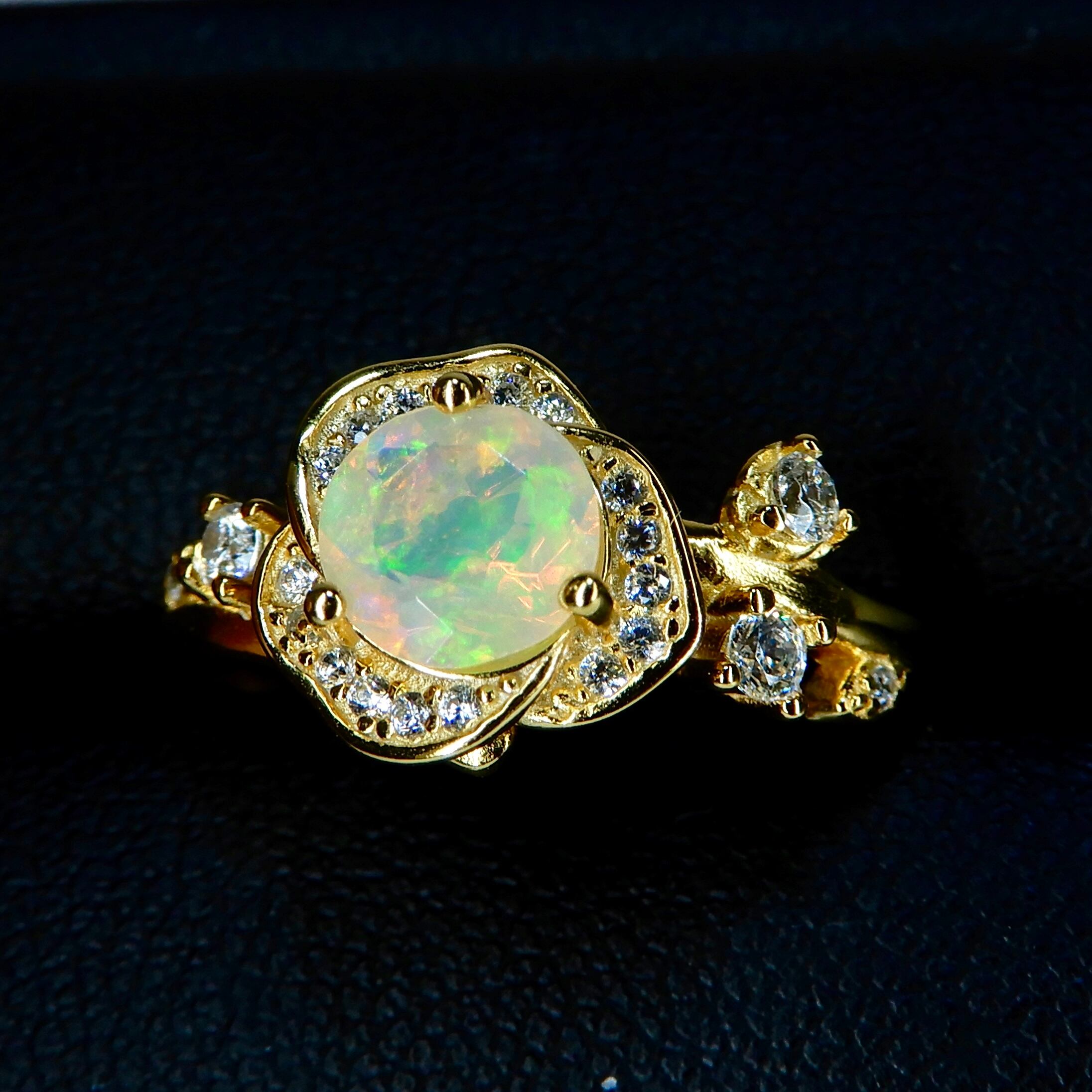 Rose Ring♦︎エチオピアンオパール♦︎YGカラー