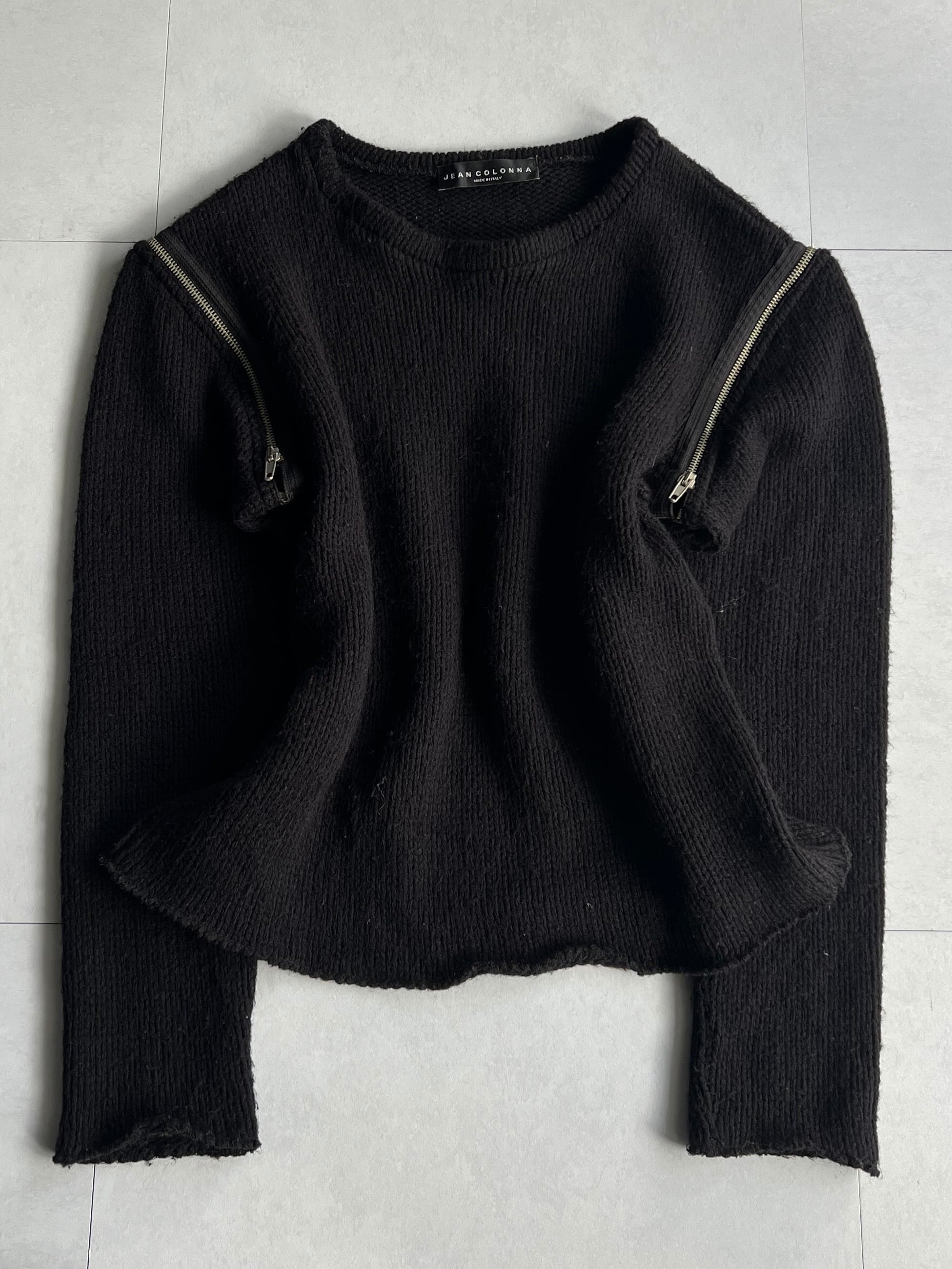 "JEAN COLONNA" Zip Shoulder Gimmick Knit