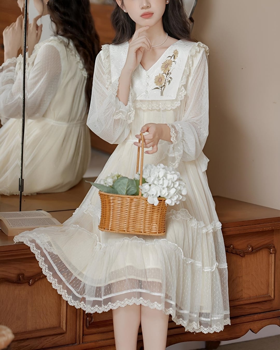 チュールレースカントリーワンピース 25WP03016