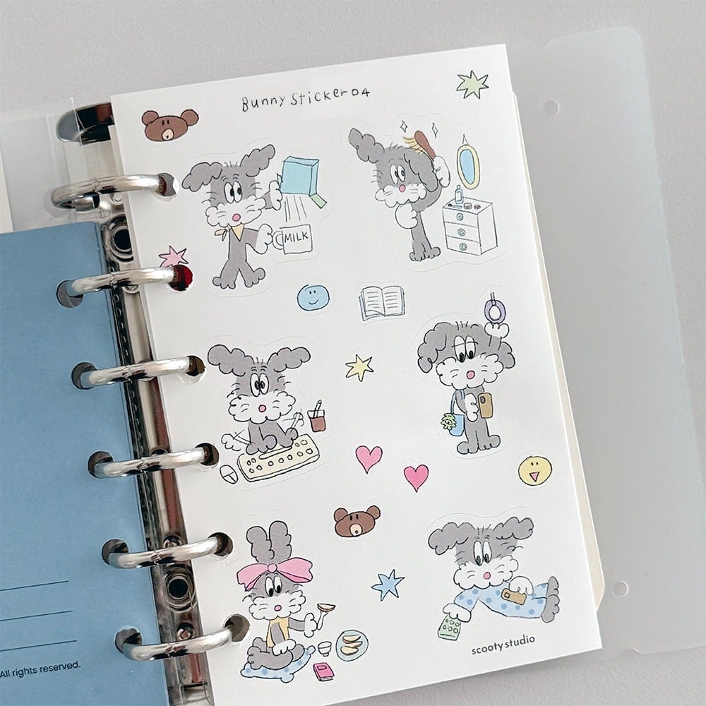 scooty studio] scooty friends ステッカー（bunny / 2シート入り