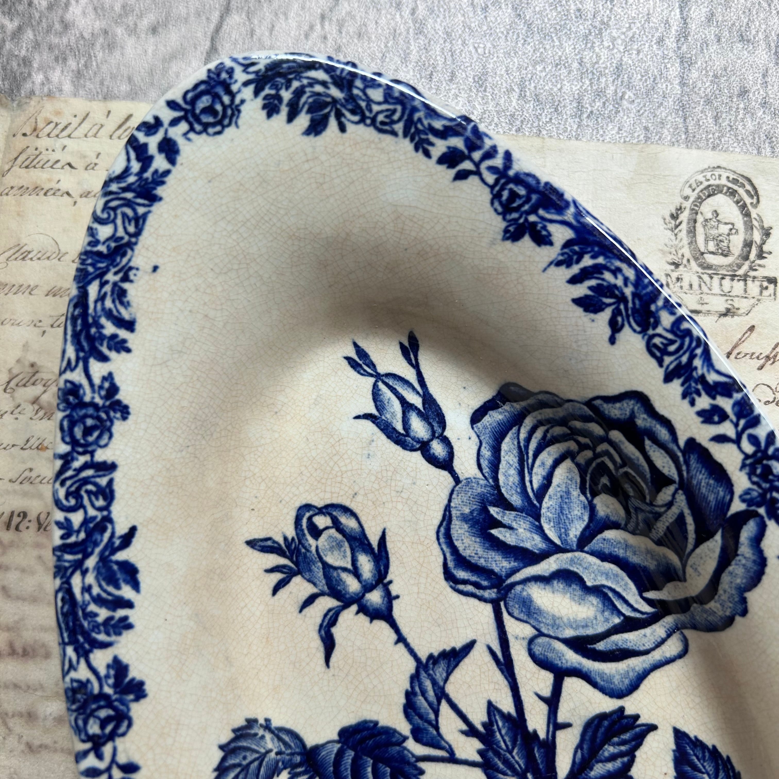 希少　ジアン窯　1900年前後　フランス　アンティーク 薔薇 平皿 プレート 希少 ジアン窯 1900年前後 フランス アンティーク 薔薇 平皿