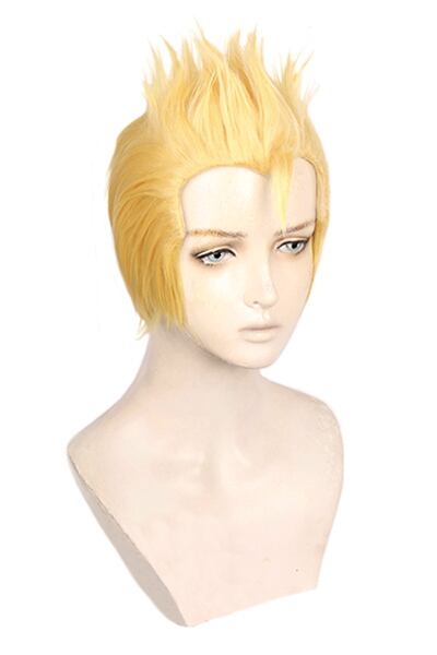 コスプレ耐熱ウィッグ ゴールド オールバック キャラクターウィッグ