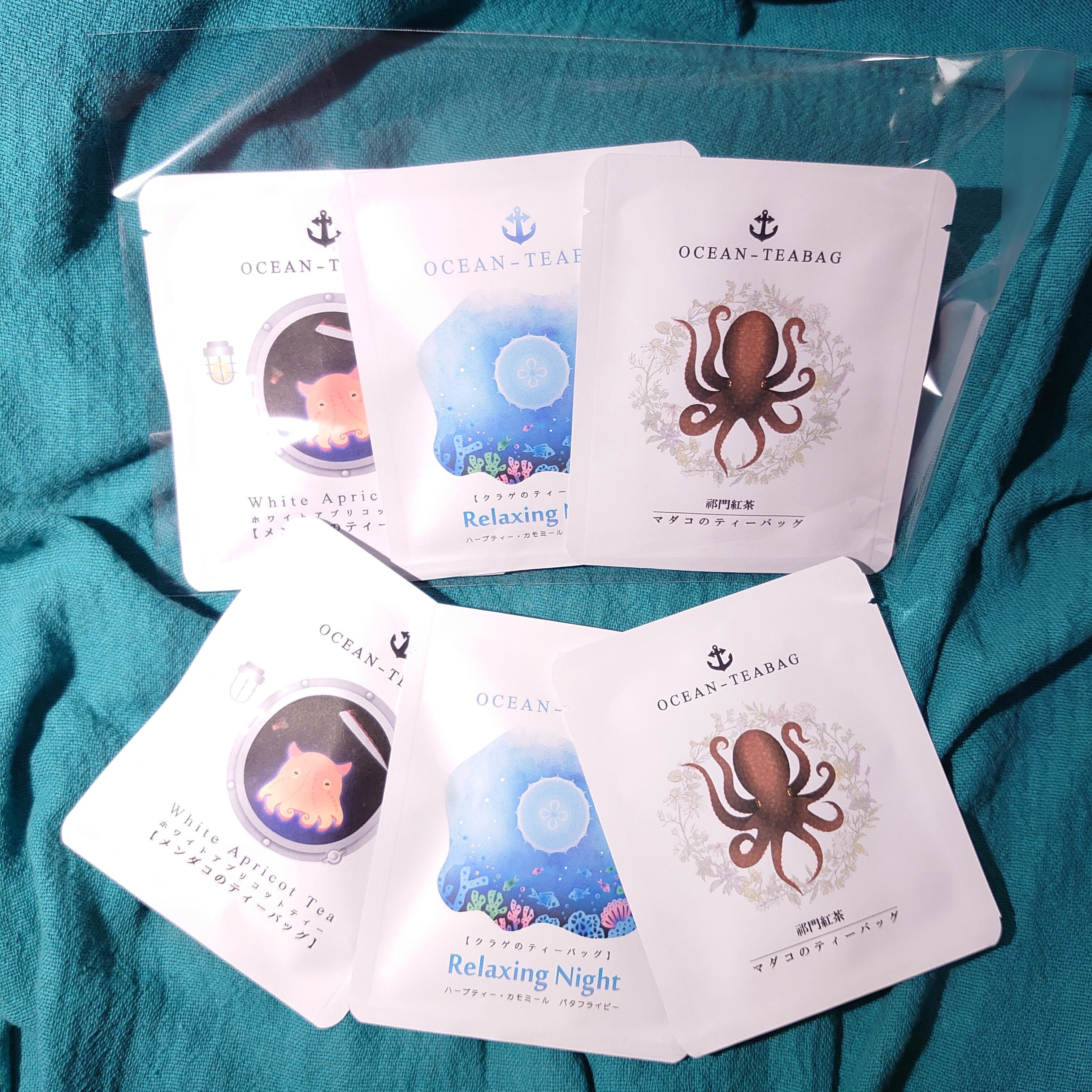 ティーバッグ セット 芸術的 手作り 海の軟体動物 3種 クラゲとタコとメンダコ シェール Chere Art Craft Atelier