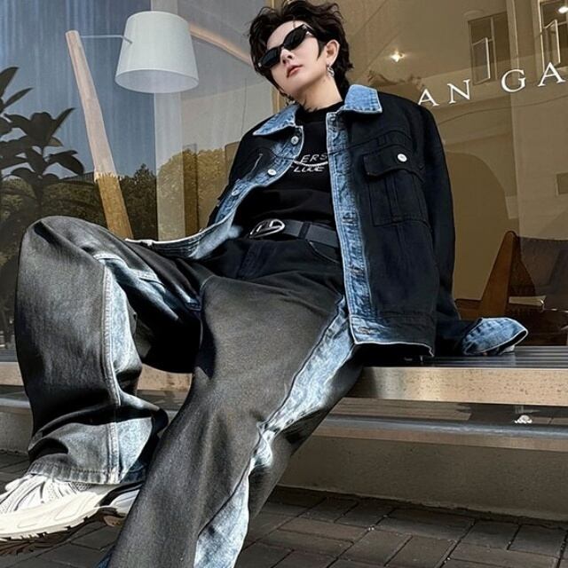 予約販売】メンズ セットアップ メンズ デニム ジージャン カジュアル
