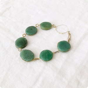 【フランス直輸入】吸い込まれるようなグリーンアベンチュリンが美しい ヴィンテージ ブレスレット