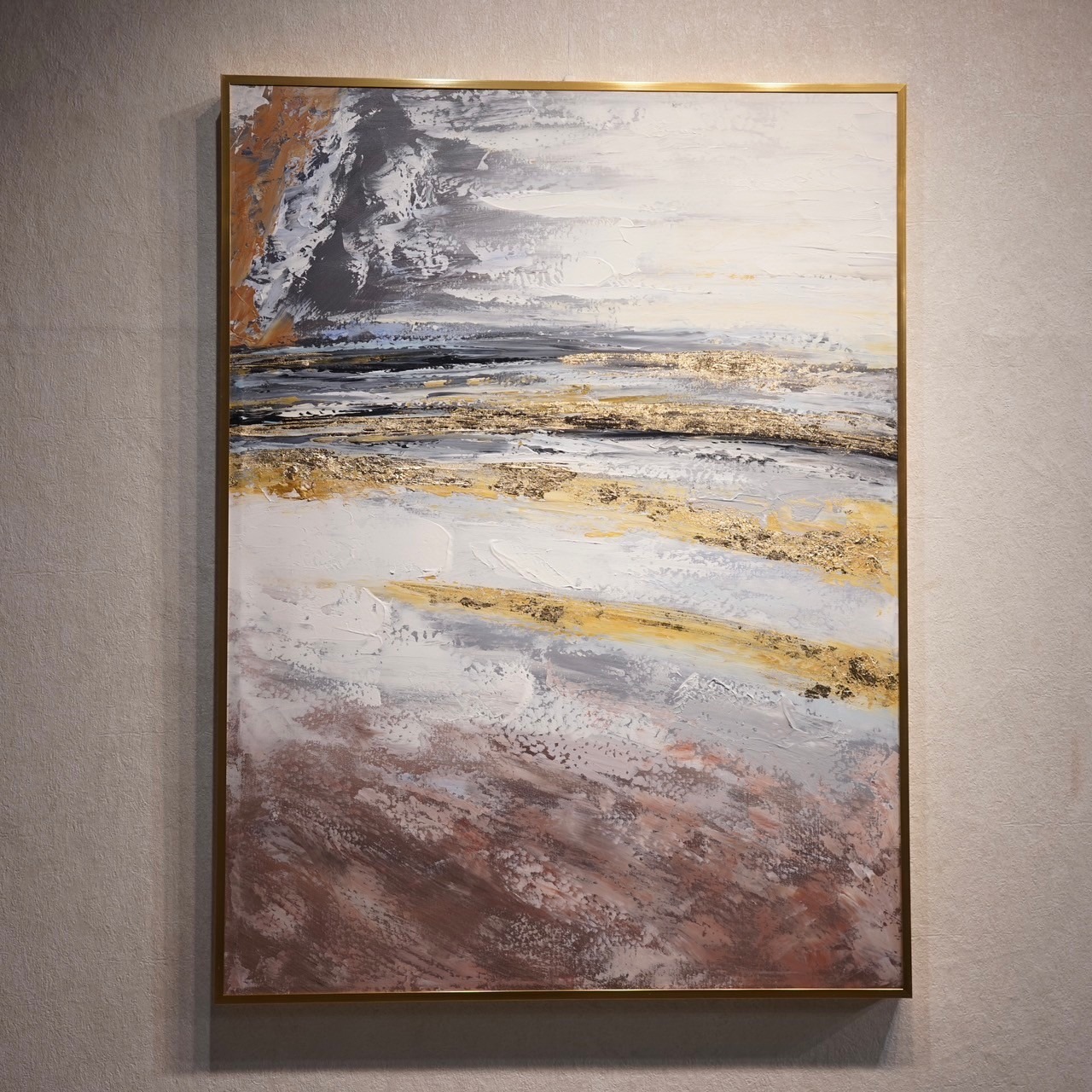 輸入品 油絵 抽象画 大型 80×60 壁掛け ハンドメイド アート 現代 絵画 美術 絵 モダン モデルルーム 展示品