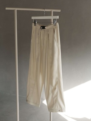 belted tuck pants