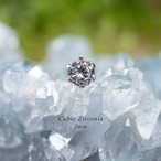 キュービックジルコニア・ピアス 5mm(片耳)