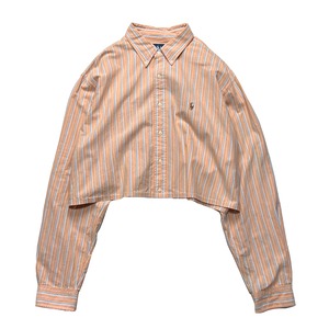 リメイク Ralph Lauren クロップドシャツ <orange stripe>