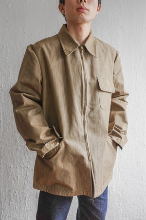 60s "FRENCH WORK" rain drop camouflage hunting jacket