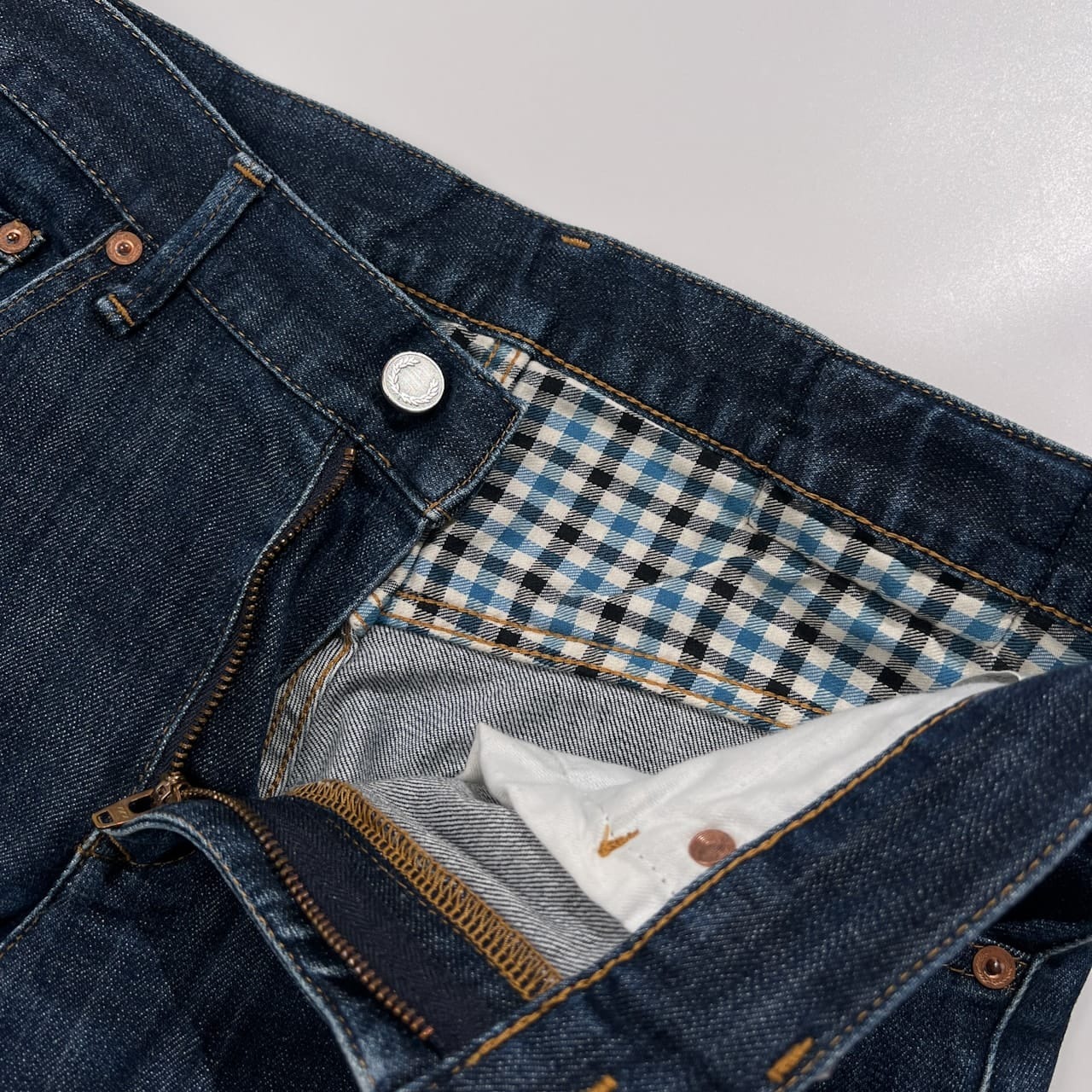 FRED PERRY フレッドペリー デニム パンツ ジーンズ サイズ S /日本製/ヒットユニオン/男女でも