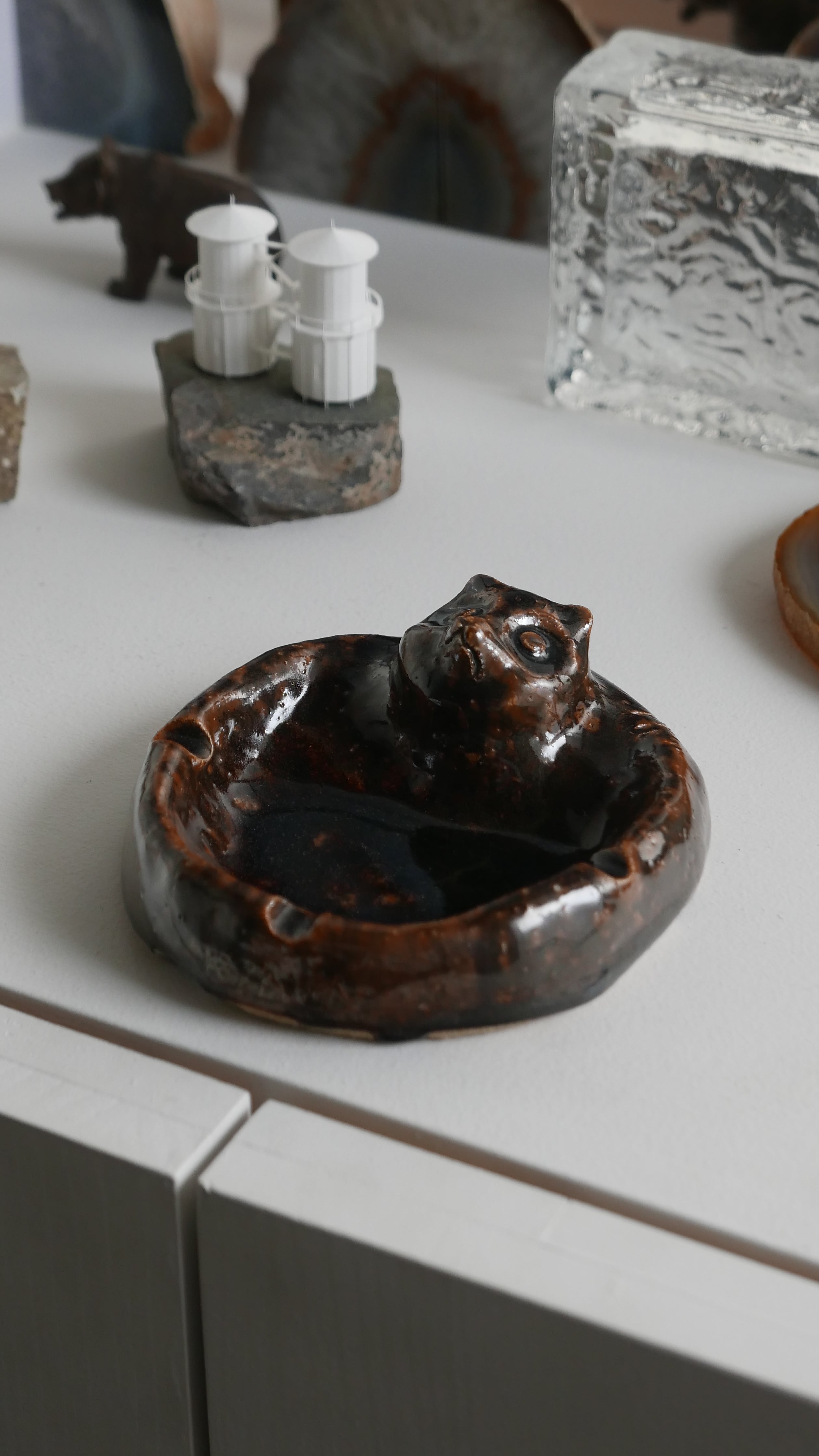 old japan , tanuki ashtray