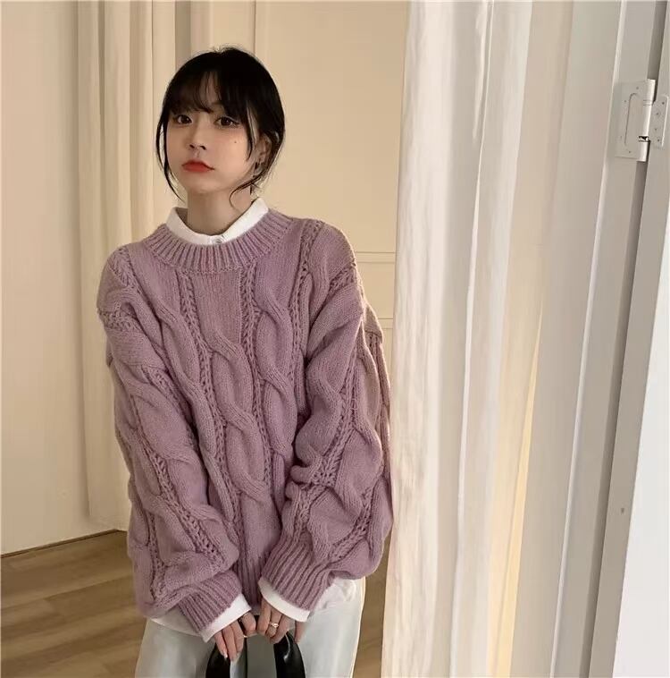 ケーブル編みニット　AJ1079-1977