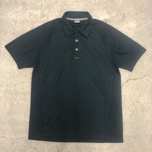 OAKLEY/Polo shirt/L/ポロシャツ/ロゴプレート/THAILAND製/ブラック/テック/オークリー