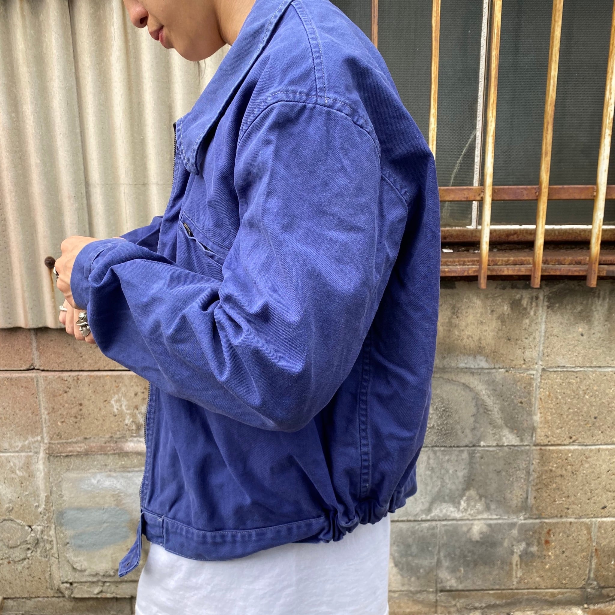 60s EURO(ユーロ)ヴィンテージ フレンチワークジャケット フェードブルー 60s EURO(ユーロ)ヴィンテージ フレンチワークジャケット フェード