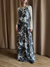 MADE IN U.S.A. artistic floral maxi dress-5202-4
