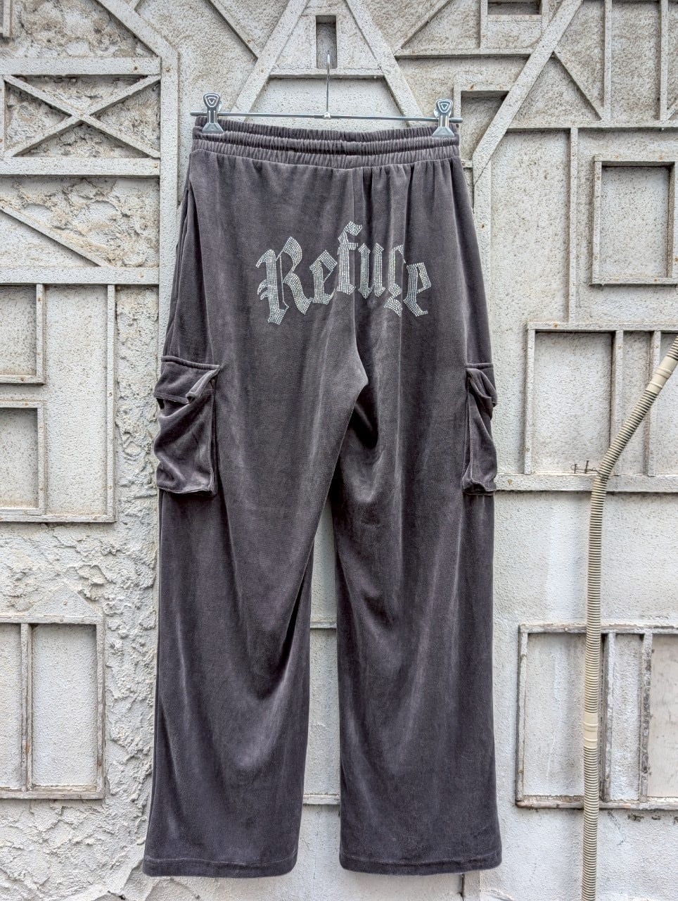 "CHARLOTTE RUSSE" rhinestone velour pants