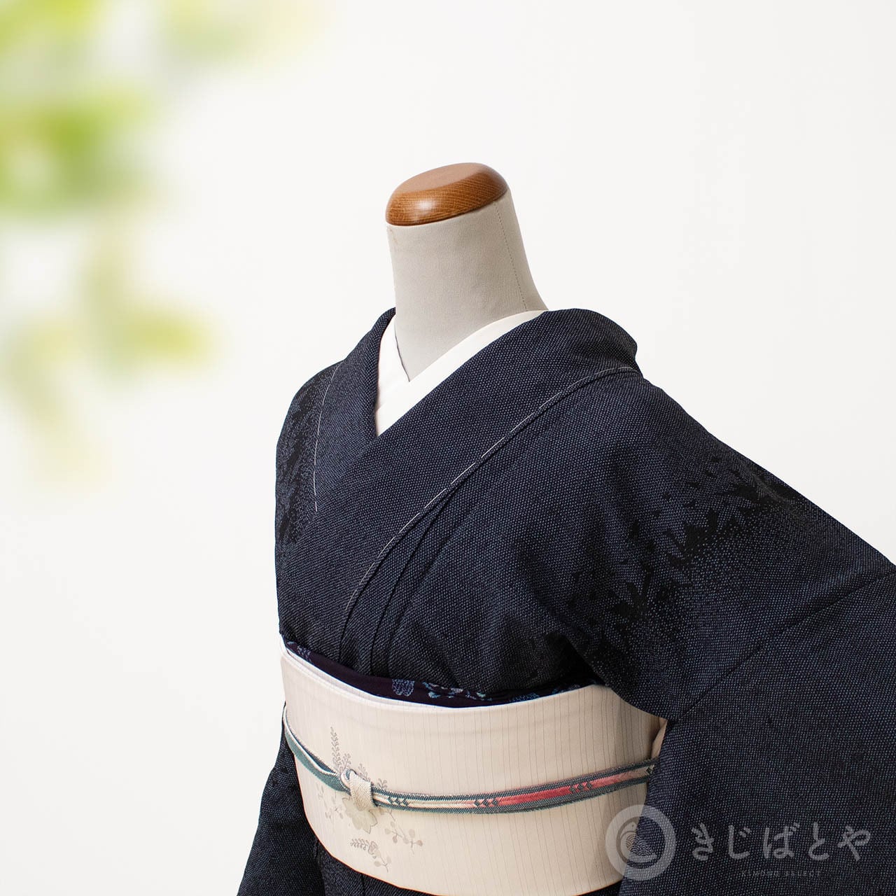塩沢紬 濃藍の単衣 | きじばとや