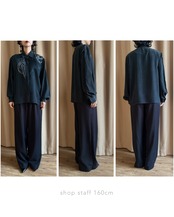 mode beaded embroidery black shirt-5313-7