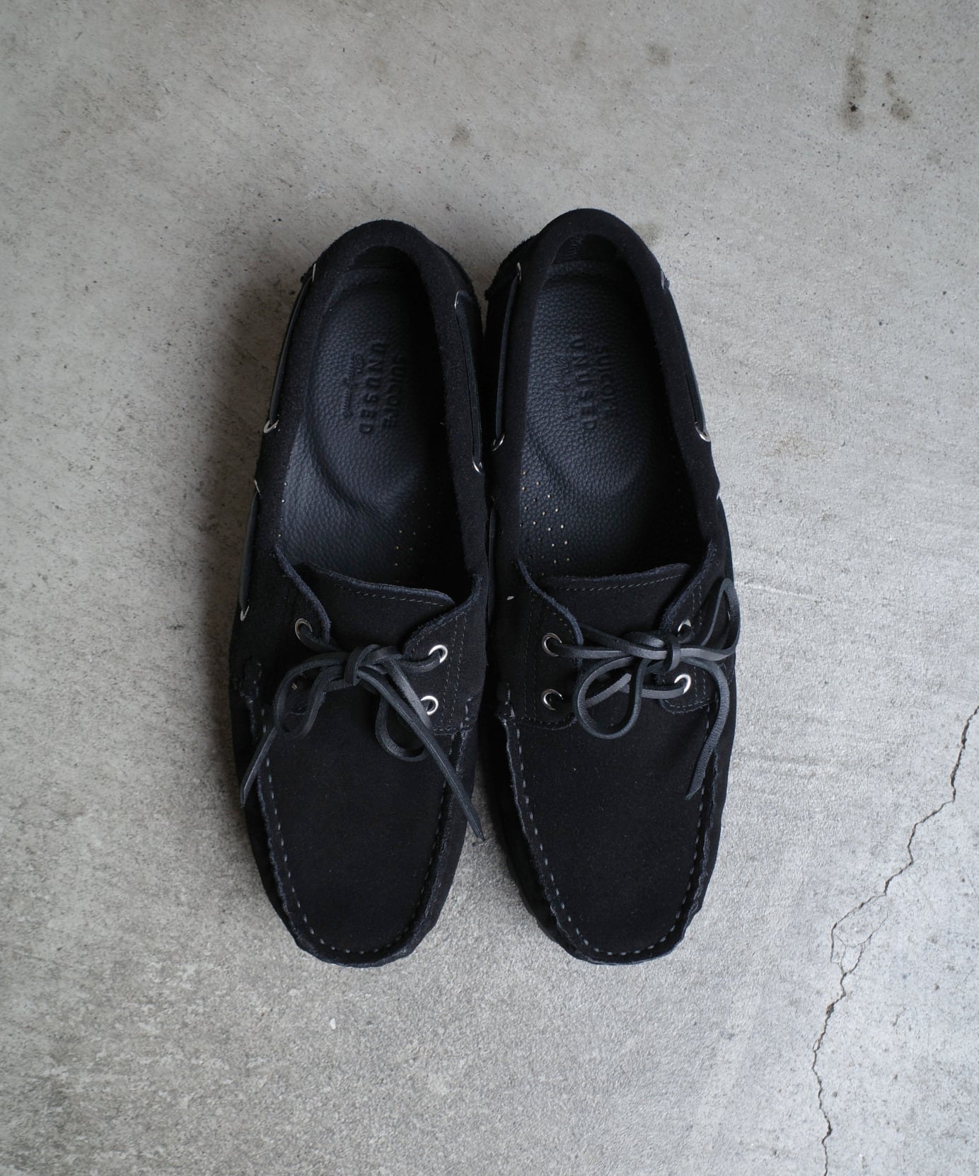 UNUSED / UH0633 SUICOKE DECK SHOES VIBRAMSOLE(BLACK) | AfterSchool