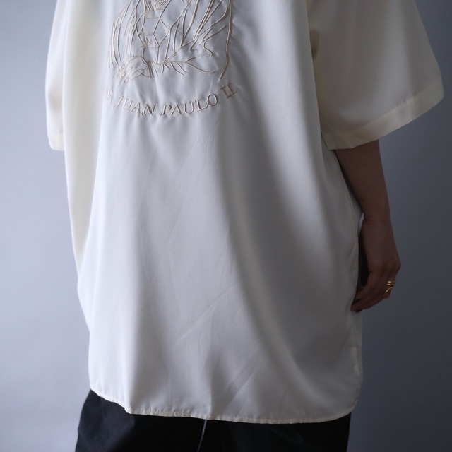 "刺繍" front and back design over silhouette h/s shirt（dead stock）