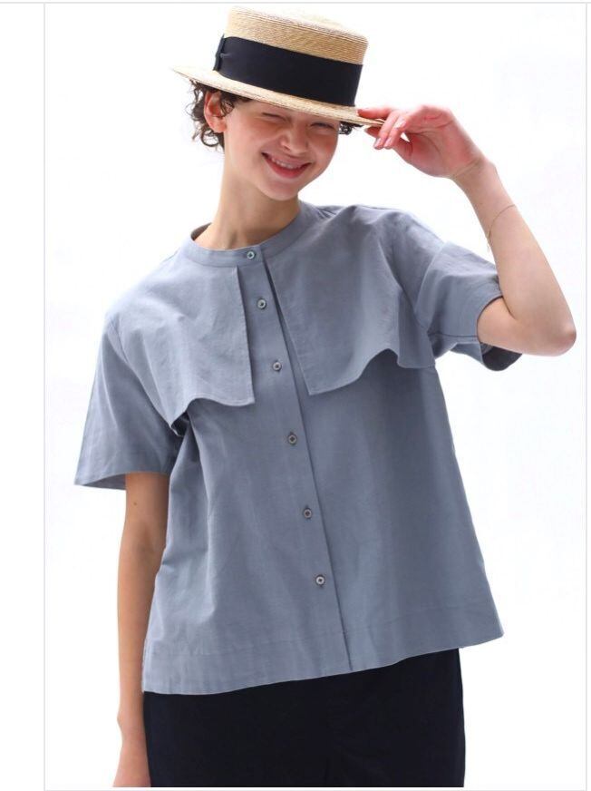 KELEN ケレンフラップデザインブラウスLIMAピスタチオ