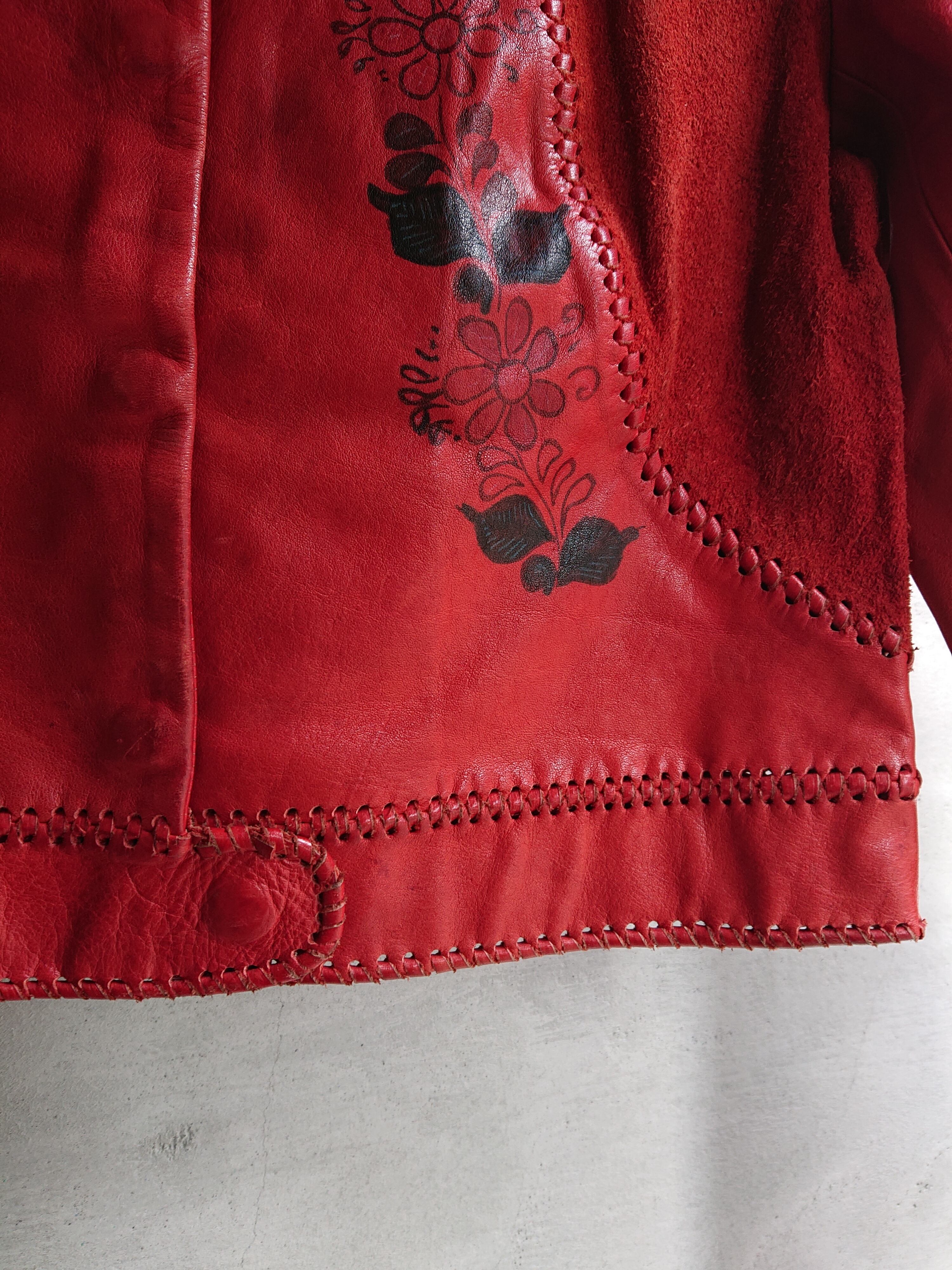 1970s Char LEATHER JACKET Red Color | BOW & ARROW WEB STORE