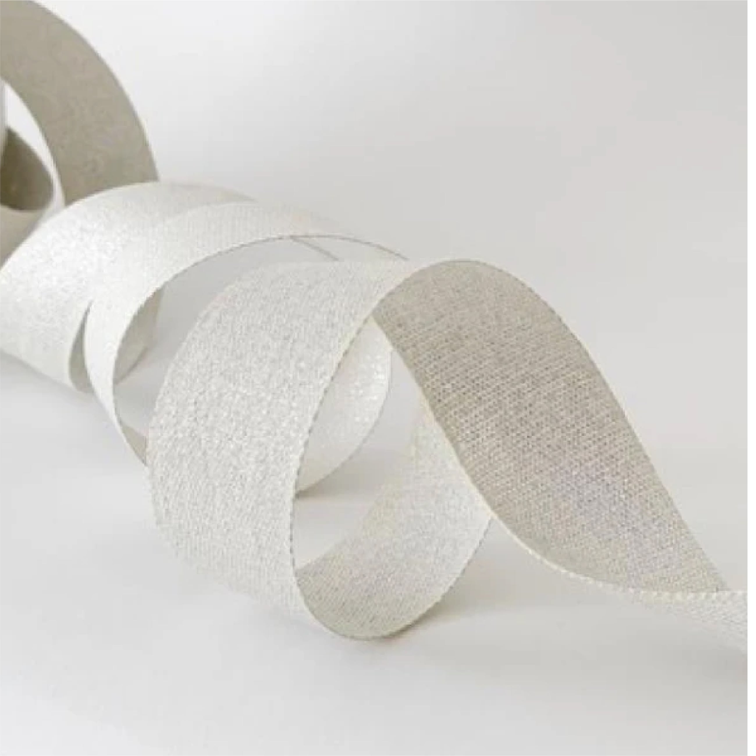 Metallic woven cotton ribbon 1” width /Silver【Studio Carta】/コットンリボン  スタジオカルタ