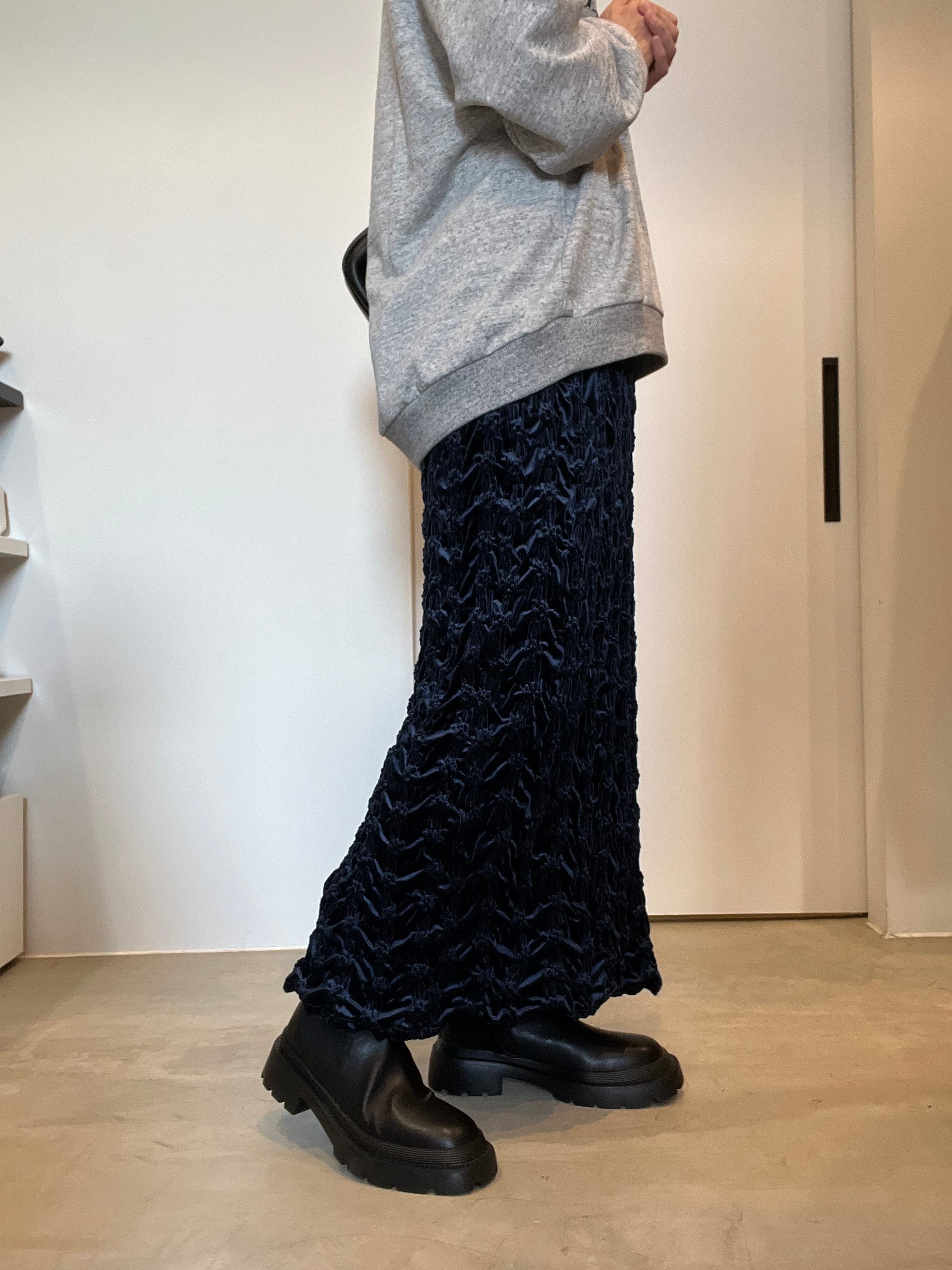 【SELECT】ベロアシャーリングタイトスカート