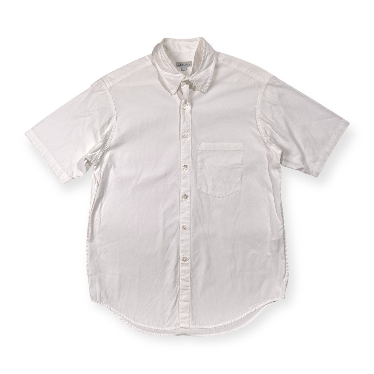 Steven Alan スティーブンアラン 半袖シャツ オックスフォード サイズ S /ホワイト/メンズ/日本製/ユナイテッドアローズ