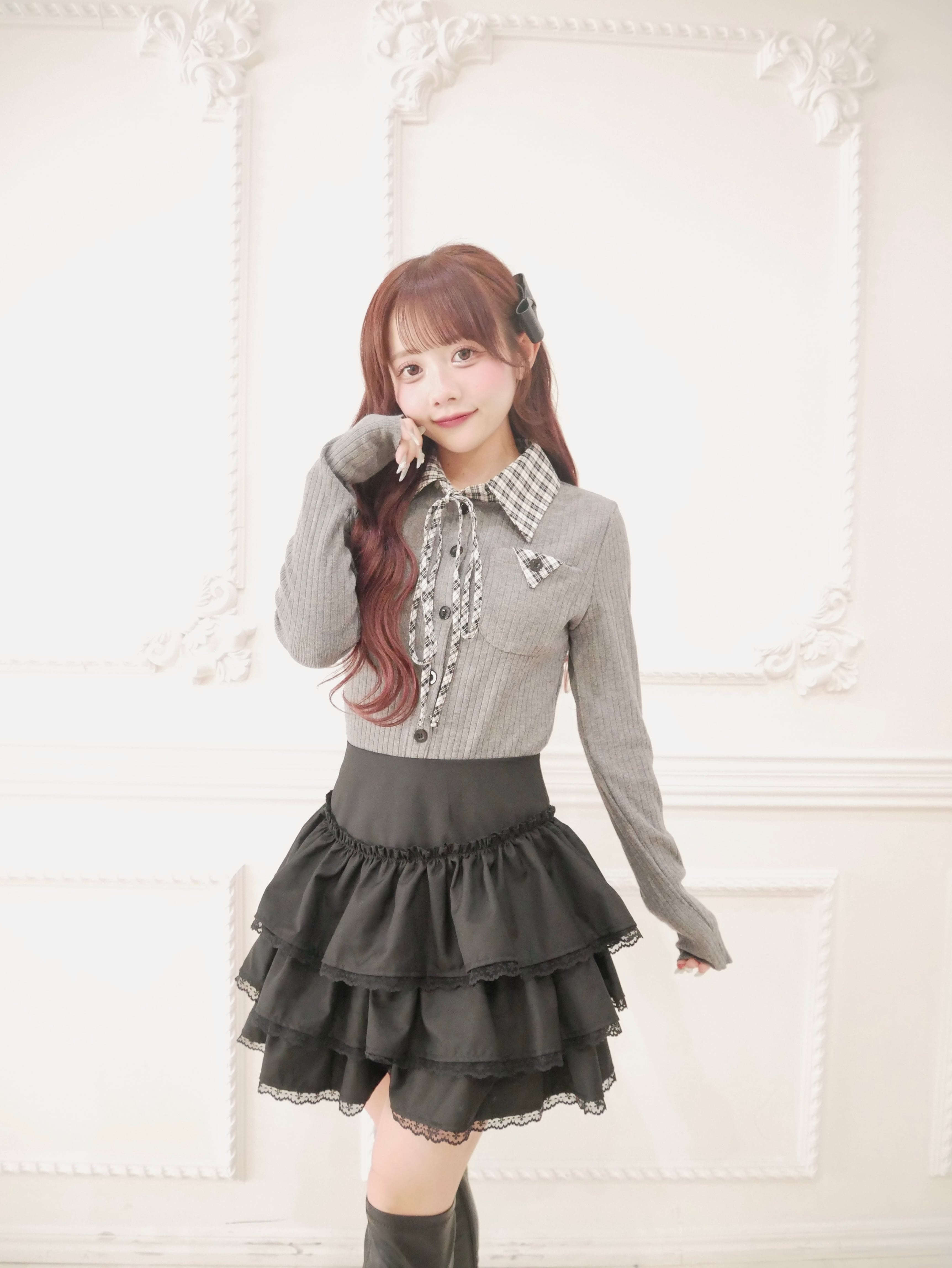 check collar knit