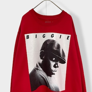 【BROOKLYN MINT】the Notorious B.I.G. Biggie ノトーリアス・B.I.G ビギー フォトプリント スウェット トレーナー プルオーバー  レッド rap ラップ hiphop ブルックリンミント US古着
