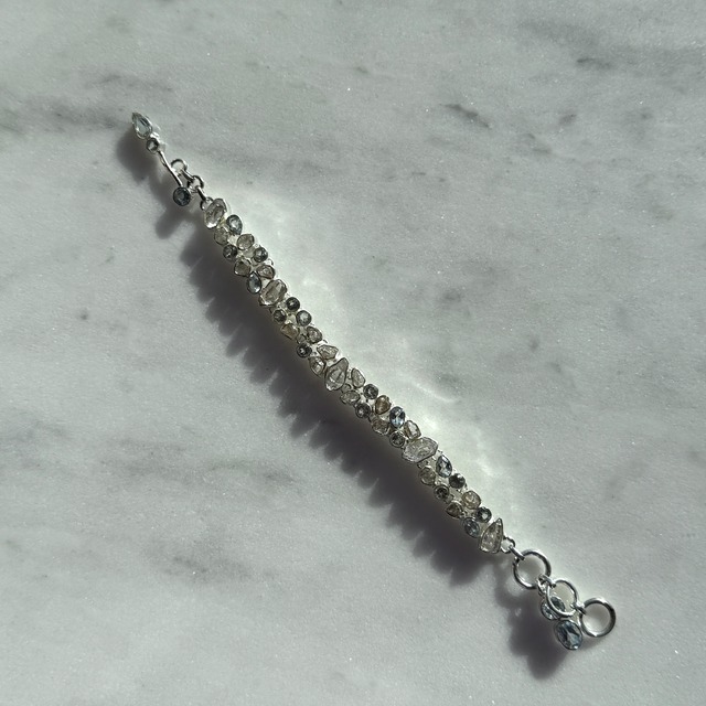 【地中海（アドリア海）でアチューメント】【レア】【超美石】ハーキマーダイヤモンド×ブルートパーズ　ブレスレット　6128