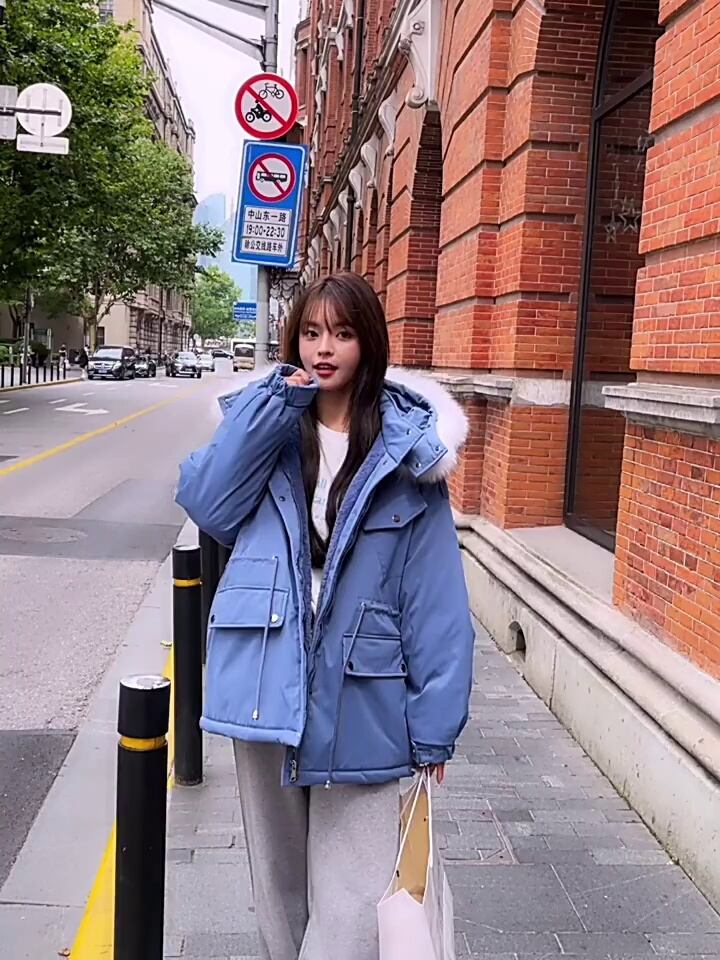 ウィンタースタイルジャケット ファーカラーウェストルーズ コットン 冬物 萌量不足19655635913