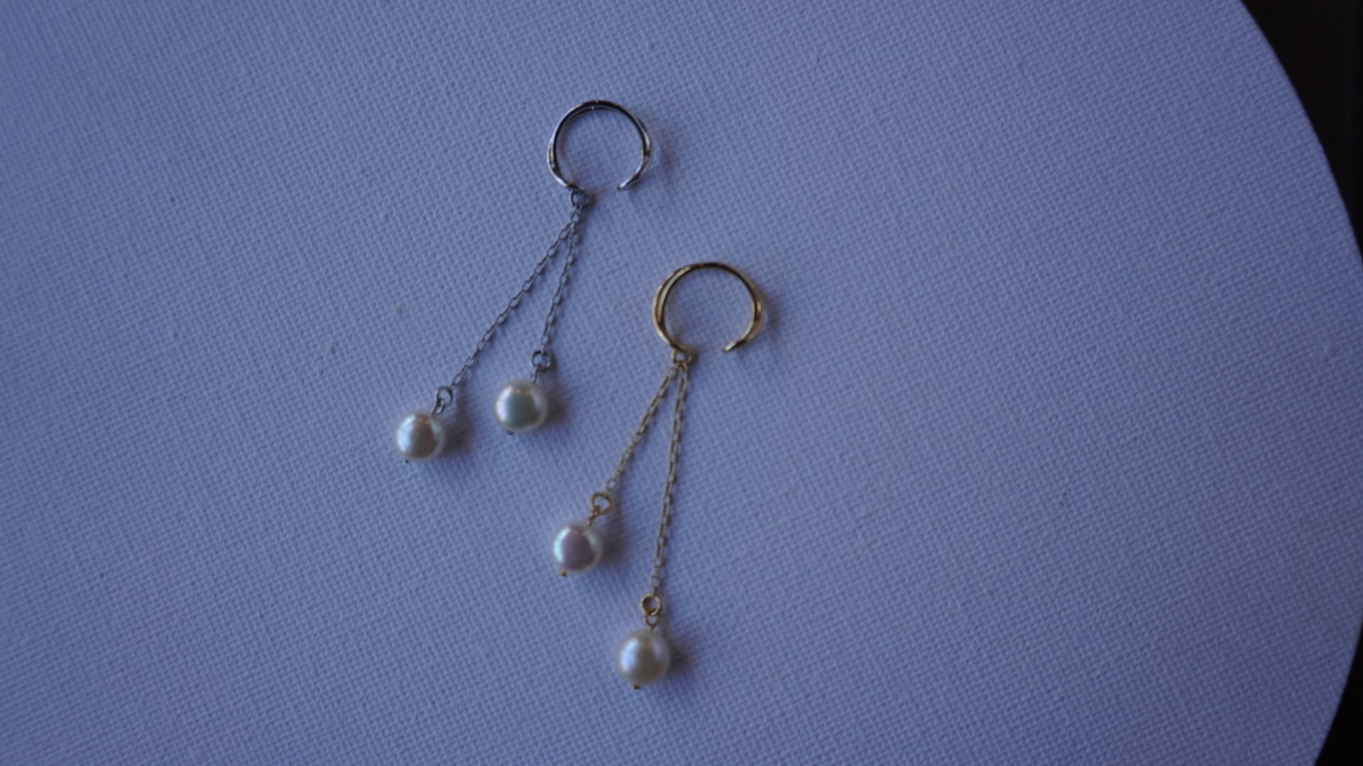 【 PURE 】2pearl chain earcuff