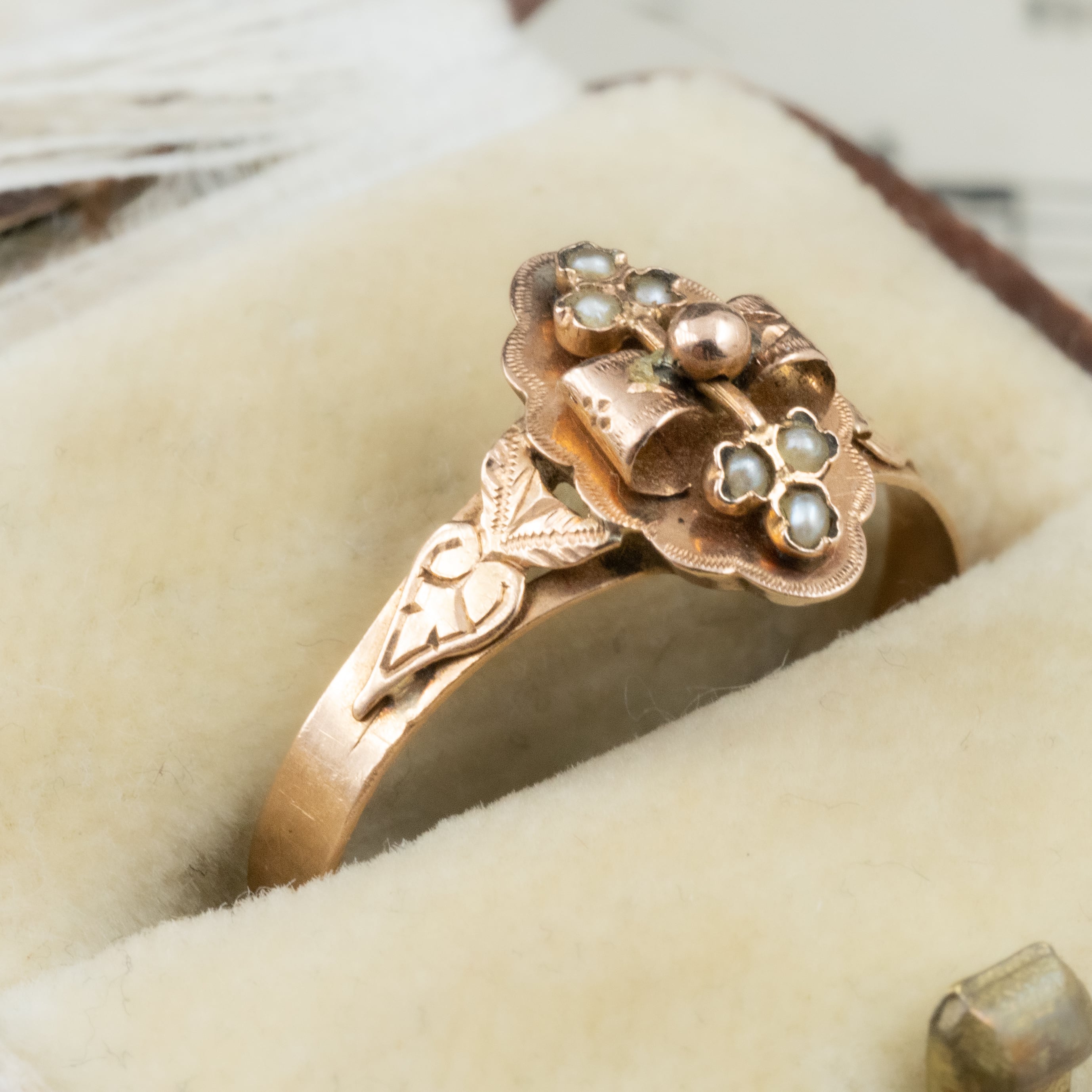 フランス アンティーク ベルエポック アールヌーボーデザイン リング