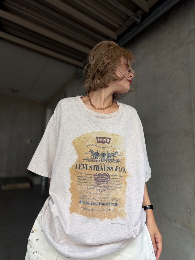 （CS2496）90’s Levi’s two horse graphic tee made in USA