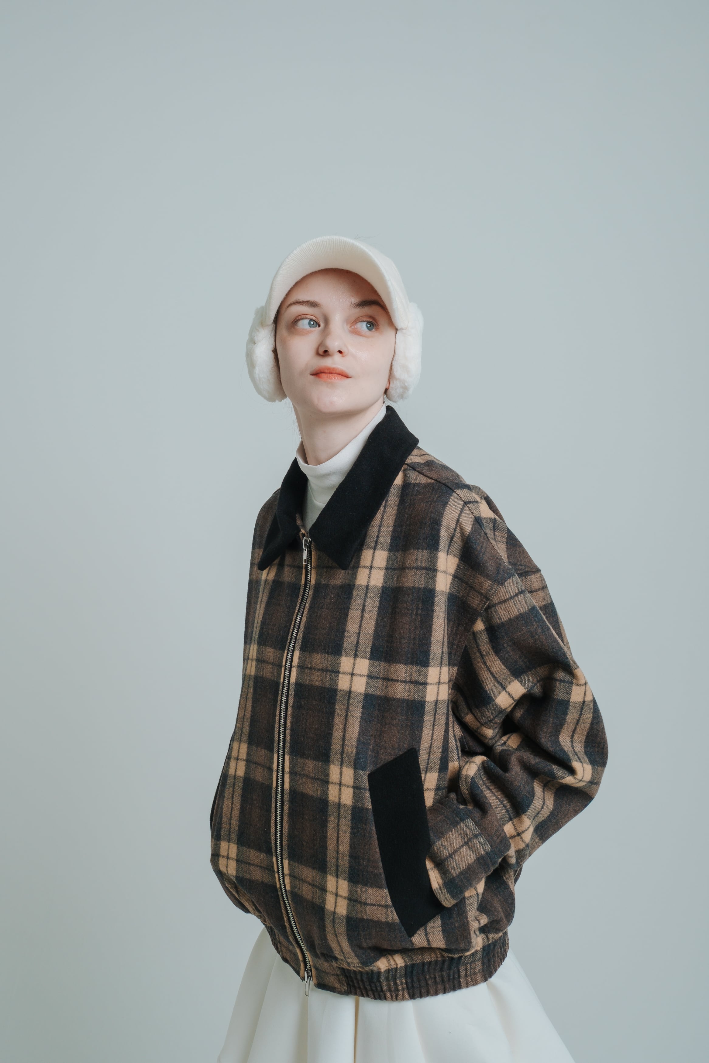 CHECK WOOL JACKET (BRN) | ENTI CHECK WOOL JACKET (BRN) | ENTI