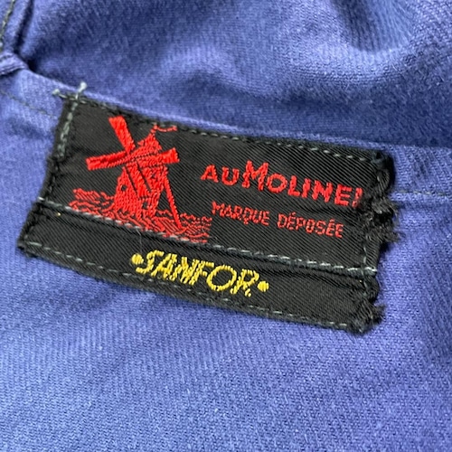 50s AU MOLINEL 刺繍タグ コットンツイル フレンチワークジャケット 詳細写真2