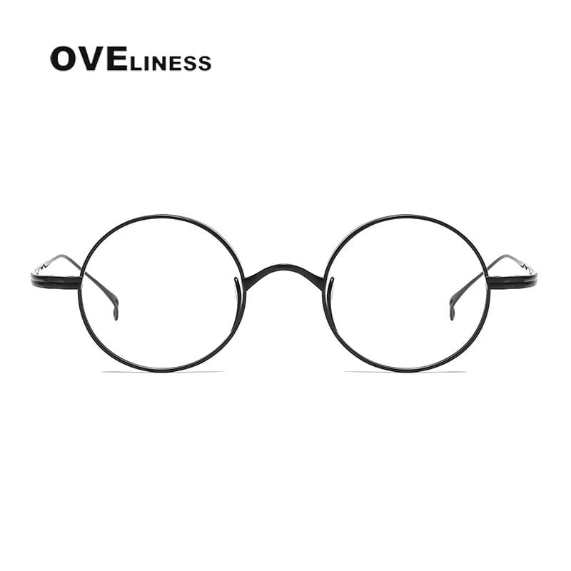 OV0002】〈Titanium〉Vintage Retro Round Glasses